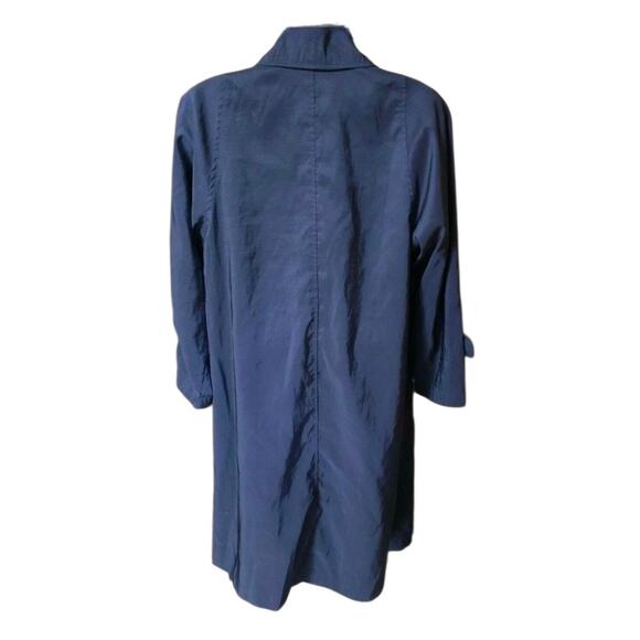 Dumas Mens Open Front Long Rain Coat Solid Black Pockets Size Extra Large XL - Picture 2 of 3